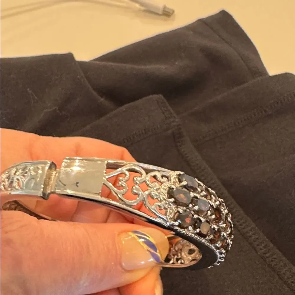 Elegant Silver and Black Women's Bracelet